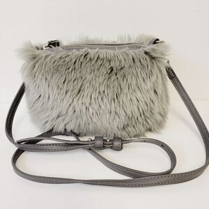 Imogen Faux Fur Gray Crossbody Shoulder Small Bag